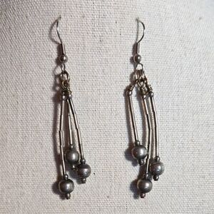 SILVER TONE DANGLER EARRINGS